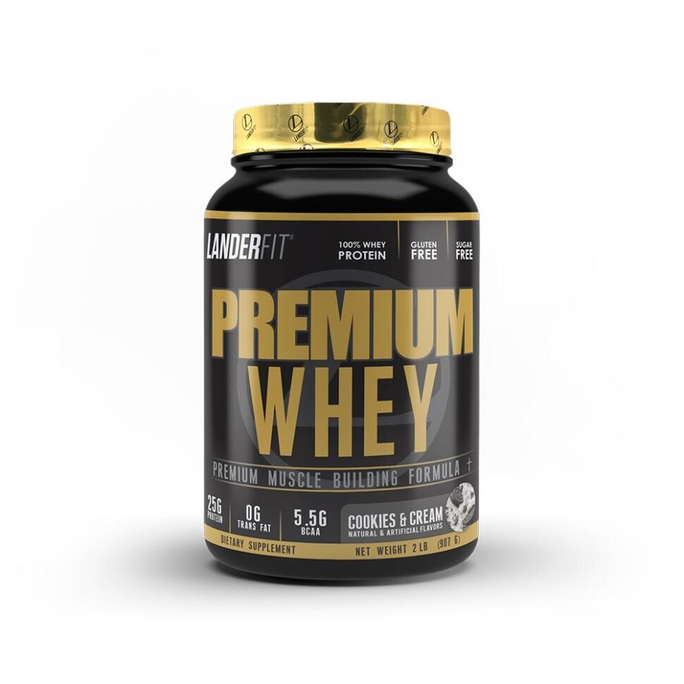 Landerfit - Premium Whey - Cookies and Cream - 2 lb